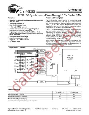 CY7C1345B-100AC datasheet  